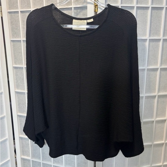 Maeve Tops - Anthropologie Maeve Black Gauze Dolman Sleeve Black Top Size Small Lange Look